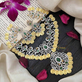 Vriksham Elegant Dual Peacock & Lakshmi Coin AD Stone Neckpiece-G20214